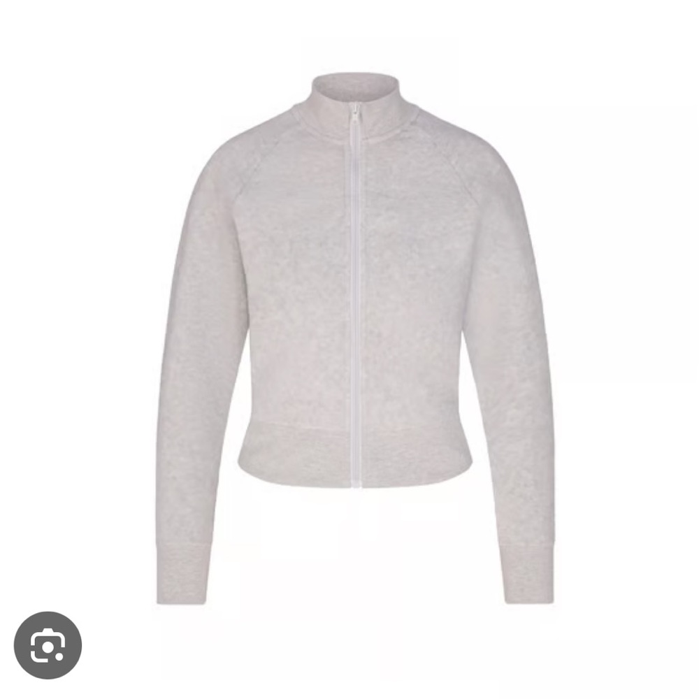 NWOT SKIMS Fleece Lounge Track Jacket Light Heather Grey XL